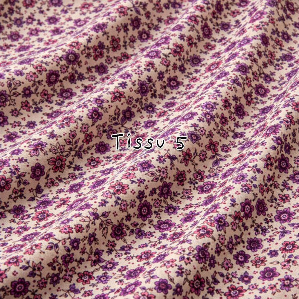 Tissu fleuri proposé pour un atelier de broderie à Toulouse avec affirmations positives