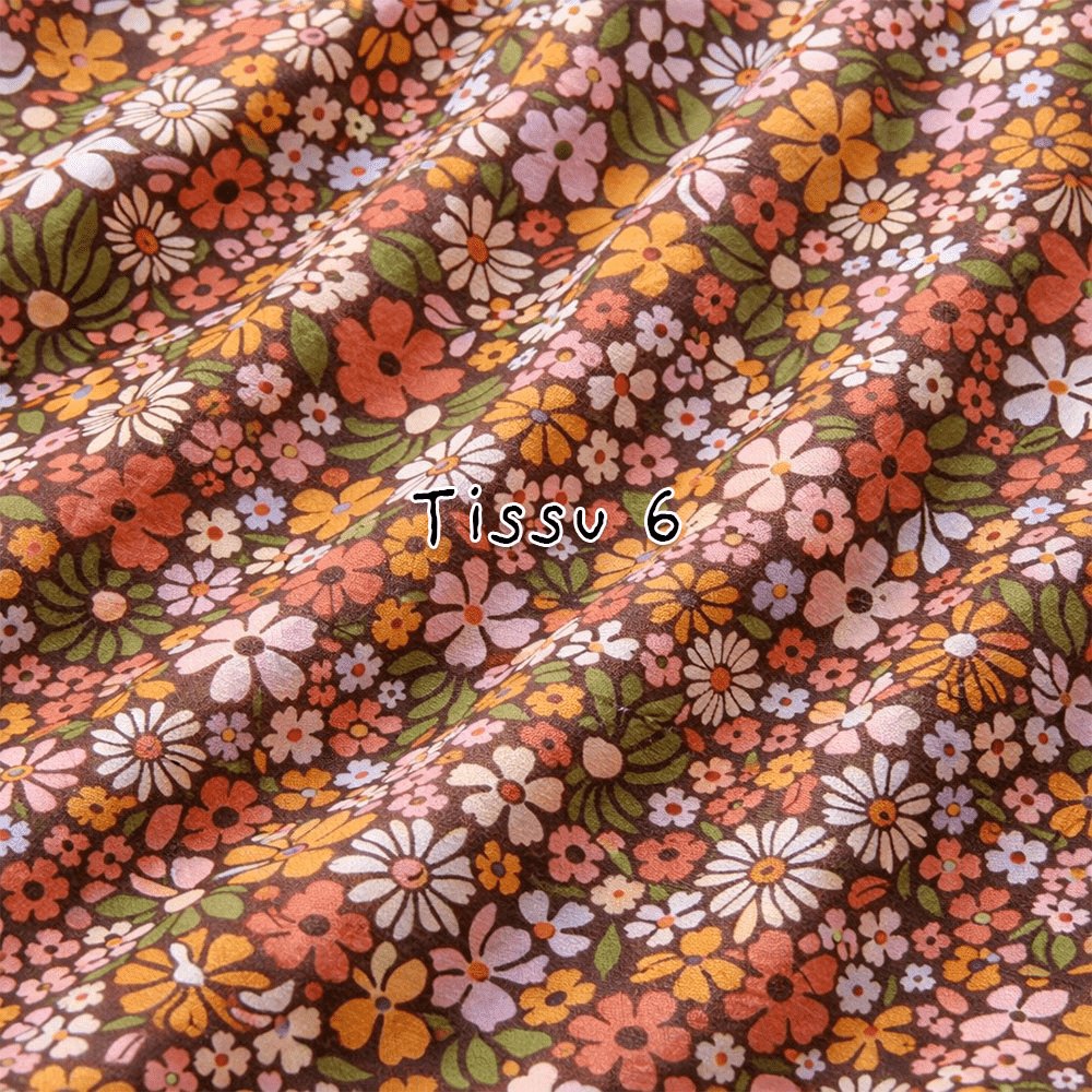 Tissu fleuri proposé pour un atelier de broderie à Toulouse avec affirmations positives