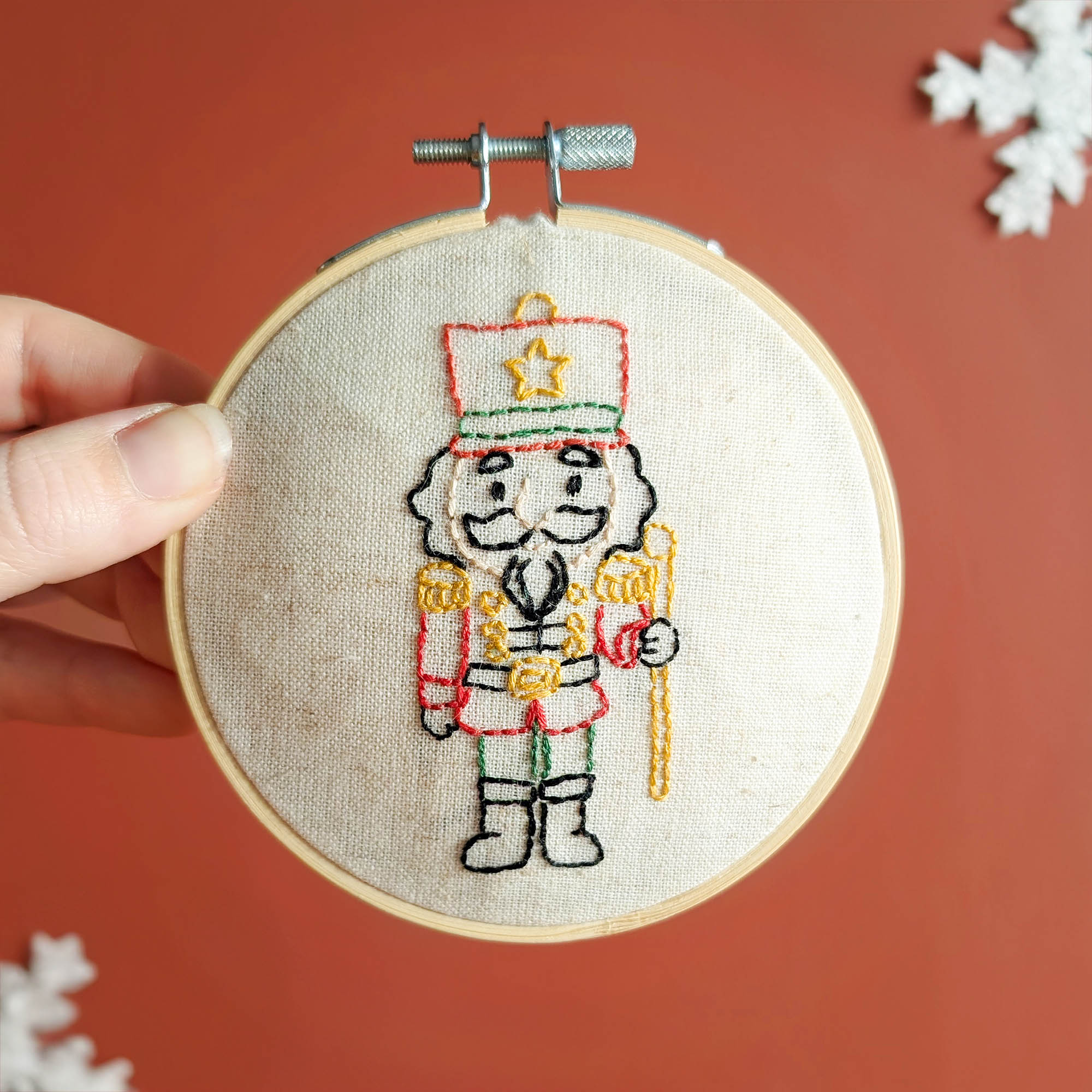 Suspension de Noël brodée, atelier de broderie à Toulouse