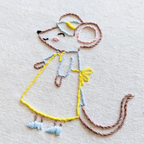 Kit de broderie débutant, petite souris, illustration enfant